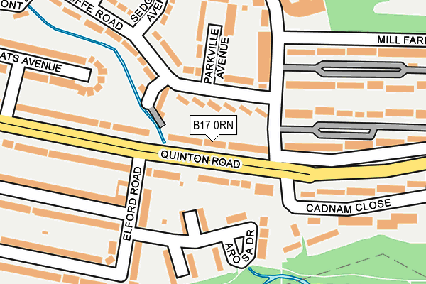 B17 0RN map - OS OpenMap – Local (Ordnance Survey)