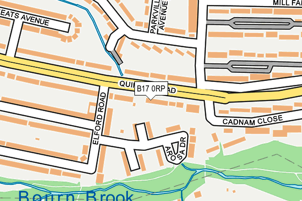 B17 0RP map - OS OpenMap – Local (Ordnance Survey)