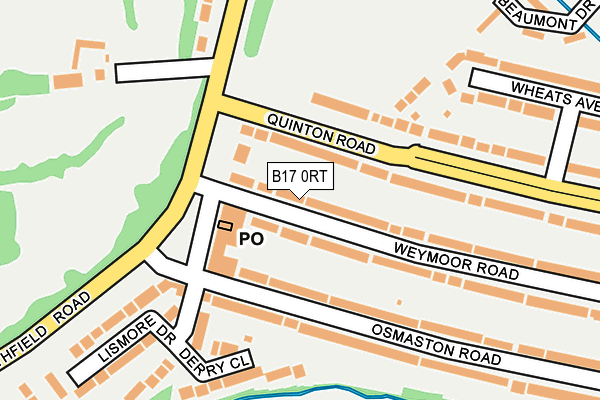 B17 0RT map - OS OpenMap – Local (Ordnance Survey)
