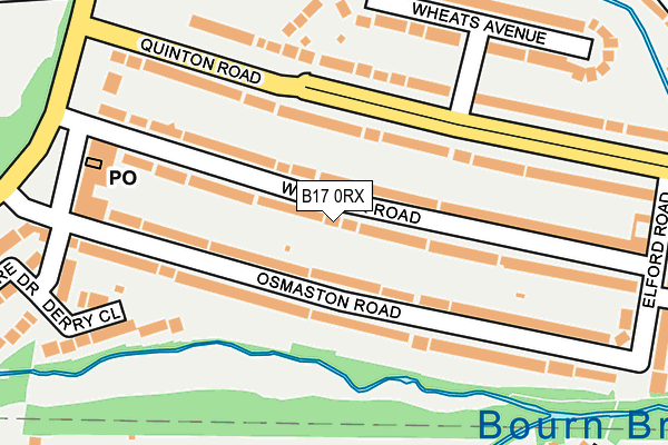 B17 0RX map - OS OpenMap – Local (Ordnance Survey)