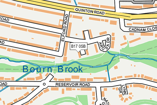 B17 0SB map - OS OpenMap – Local (Ordnance Survey)