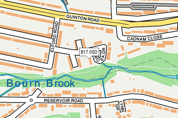 B17 0SD map - OS OpenMap – Local (Ordnance Survey)