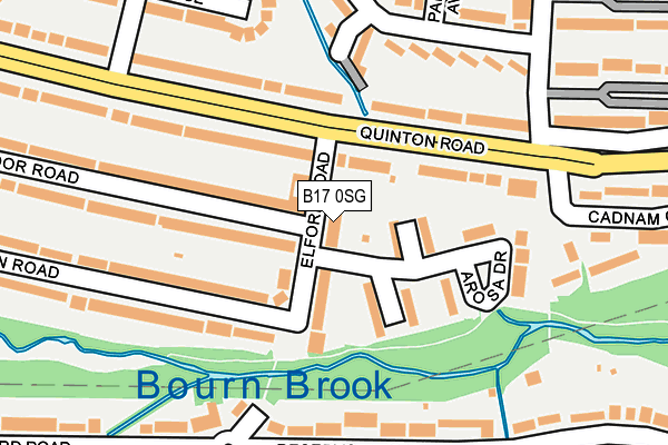 B17 0SG map - OS OpenMap – Local (Ordnance Survey)