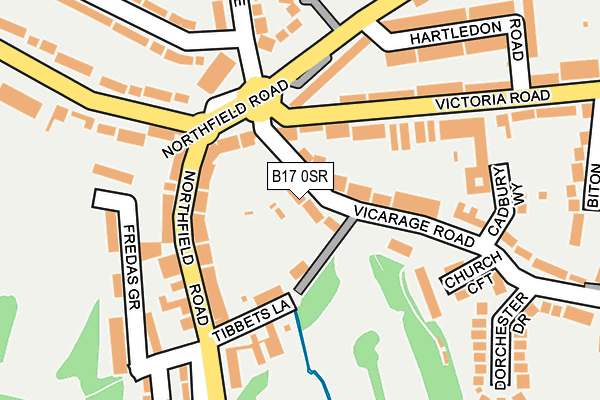 B17 0SR map - OS OpenMap – Local (Ordnance Survey)