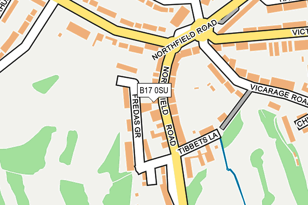 B17 0SU map - OS OpenMap – Local (Ordnance Survey)
