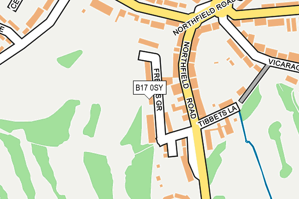 B17 0SY map - OS OpenMap – Local (Ordnance Survey)