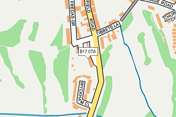 B17 0TA map - OS OpenMap – Local (Ordnance Survey)