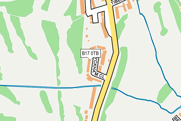 B17 0TB map - OS OpenMap – Local (Ordnance Survey)