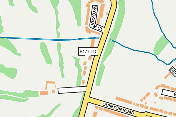 B17 0TD map - OS OpenMap – Local (Ordnance Survey)