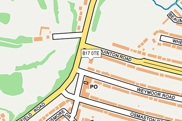 B17 0TE map - OS OpenMap – Local (Ordnance Survey)