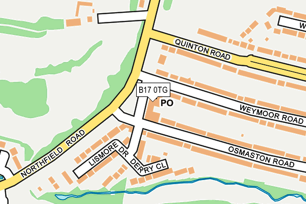 B17 0TG map - OS OpenMap – Local (Ordnance Survey)