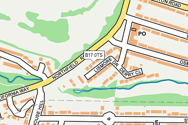 B17 0TS map - OS OpenMap – Local (Ordnance Survey)