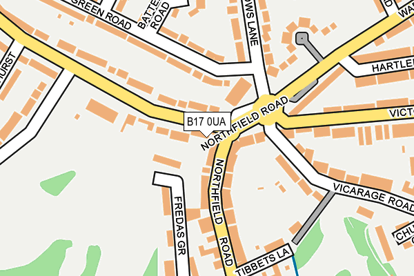 B17 0UA map - OS OpenMap – Local (Ordnance Survey)