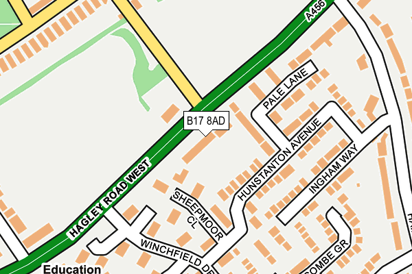 B17 8AD map - OS OpenMap – Local (Ordnance Survey)