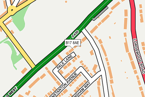 B17 8AE map - OS OpenMap – Local (Ordnance Survey)