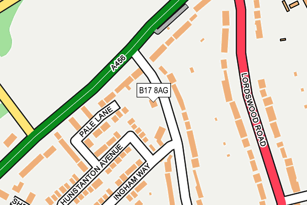 B17 8AG map - OS OpenMap – Local (Ordnance Survey)
