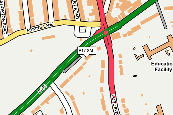 B17 8AL map - OS OpenMap – Local (Ordnance Survey)