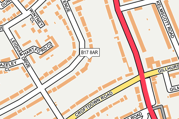 B17 8AR map - OS OpenMap – Local (Ordnance Survey)