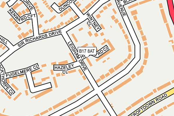 B17 8AT map - OS OpenMap – Local (Ordnance Survey)