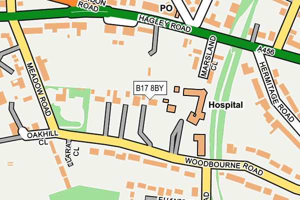 B17 8BY map - OS OpenMap – Local (Ordnance Survey)