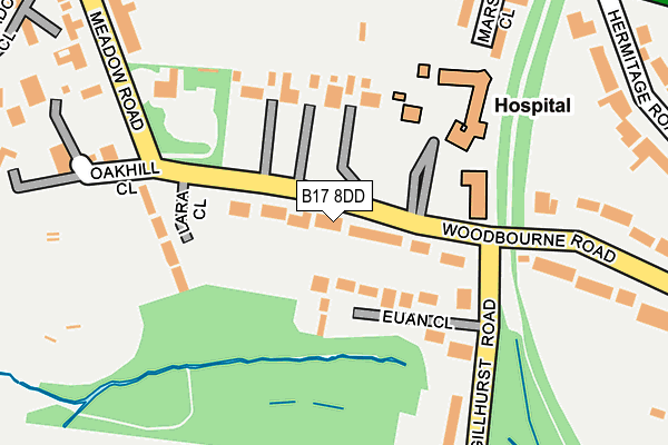 B17 8DD map - OS OpenMap – Local (Ordnance Survey)