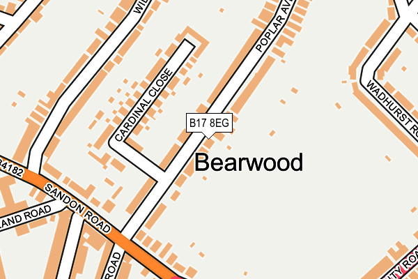 B17 8EG map - OS OpenMap – Local (Ordnance Survey)