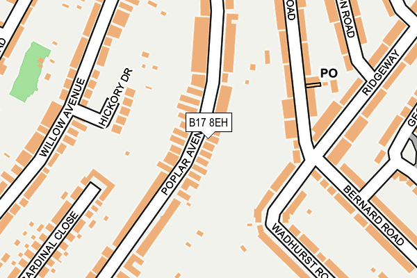 B17 8EH map - OS OpenMap – Local (Ordnance Survey)