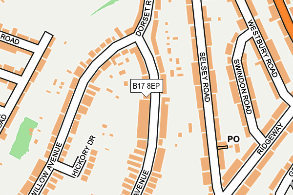 B17 8EP map - OS OpenMap – Local (Ordnance Survey)