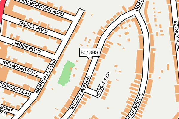 B17 8HG map - OS OpenMap – Local (Ordnance Survey)