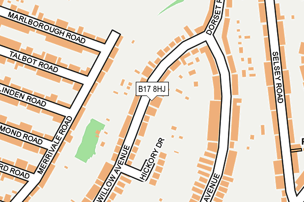B17 8HJ map - OS OpenMap – Local (Ordnance Survey)