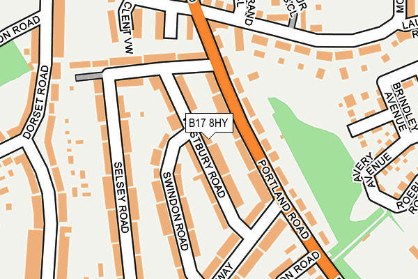 B17 8HY map - OS OpenMap – Local (Ordnance Survey)