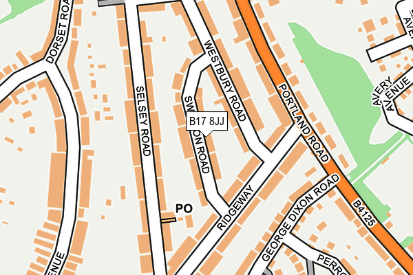 B17 8JJ map - OS OpenMap – Local (Ordnance Survey)