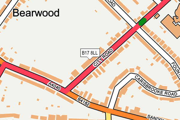 B17 8LL map - OS OpenMap – Local (Ordnance Survey)