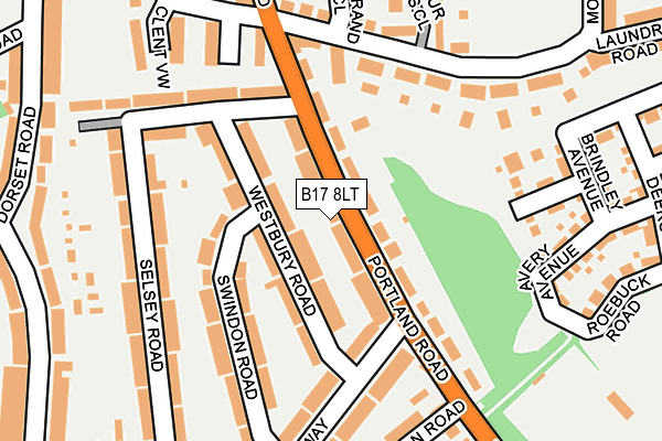 B17 8LT map - OS OpenMap – Local (Ordnance Survey)