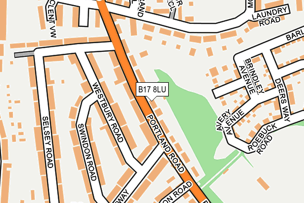 B17 8LU map - OS OpenMap – Local (Ordnance Survey)