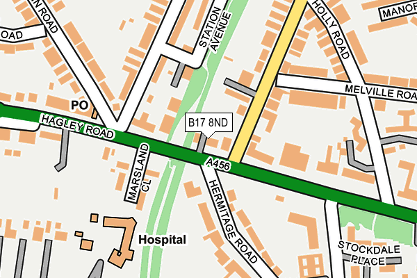 B17 8ND map - OS OpenMap – Local (Ordnance Survey)