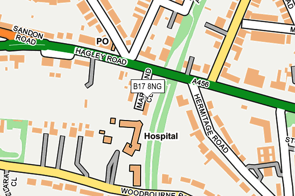 B17 8NG map - OS OpenMap – Local (Ordnance Survey)