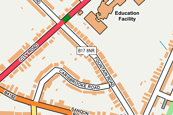 B17 8NR map - OS OpenMap – Local (Ordnance Survey)