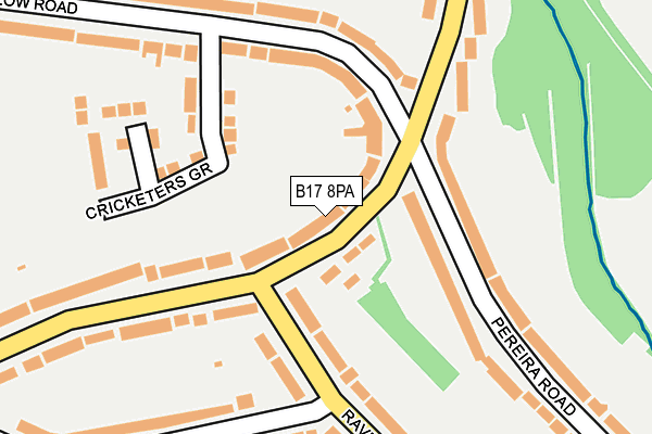 B17 8PA map - OS OpenMap – Local (Ordnance Survey)