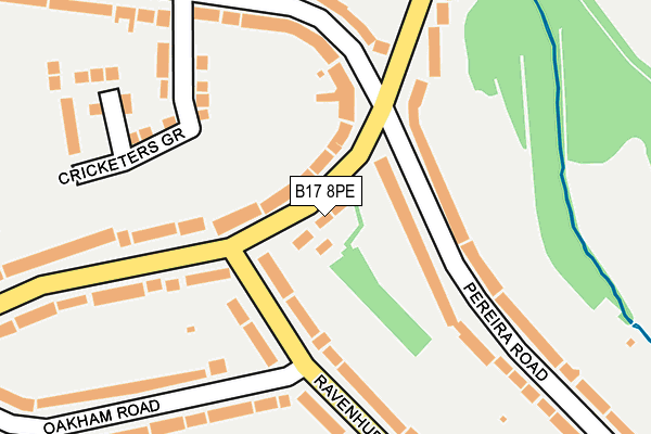 B17 8PE map - OS OpenMap – Local (Ordnance Survey)
