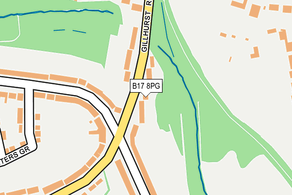 B17 8PG map - OS OpenMap – Local (Ordnance Survey)