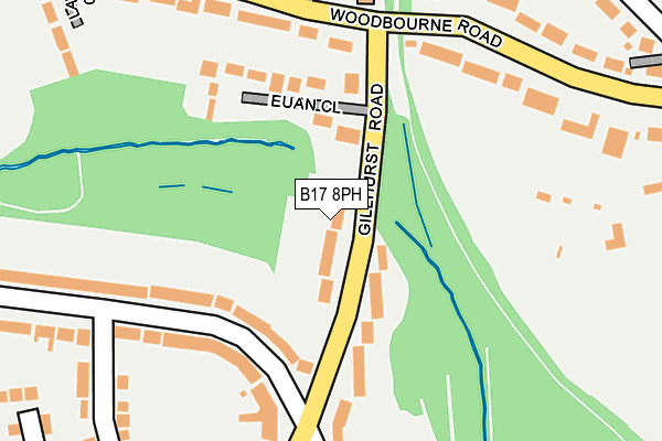 B17 8PH map - OS OpenMap – Local (Ordnance Survey)