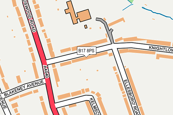 B17 8PS map - OS OpenMap – Local (Ordnance Survey)