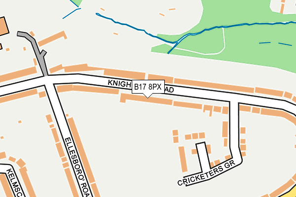 B17 8PX map - OS OpenMap – Local (Ordnance Survey)