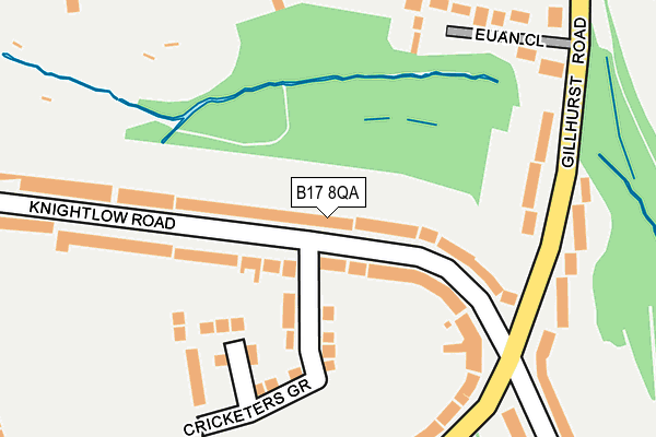 B17 8QA map - OS OpenMap – Local (Ordnance Survey)