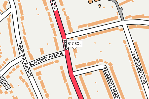 B17 8QL map - OS OpenMap – Local (Ordnance Survey)