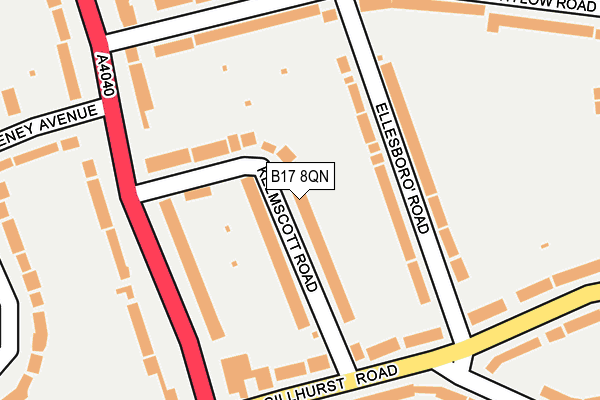 B17 8QN map - OS OpenMap – Local (Ordnance Survey)