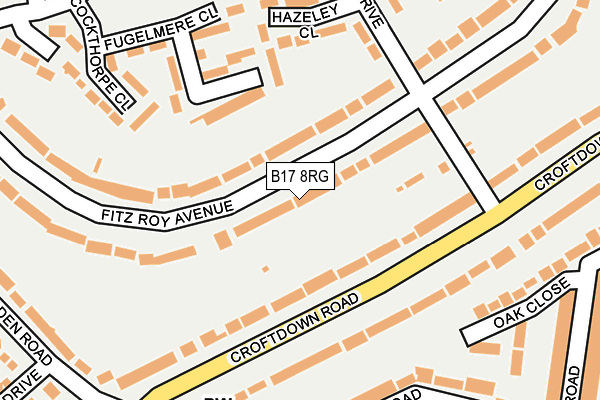 B17 8RG map - OS OpenMap – Local (Ordnance Survey)