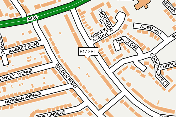 B17 8RL map - OS OpenMap – Local (Ordnance Survey)