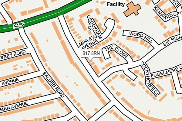 B17 8RN map - OS OpenMap – Local (Ordnance Survey)